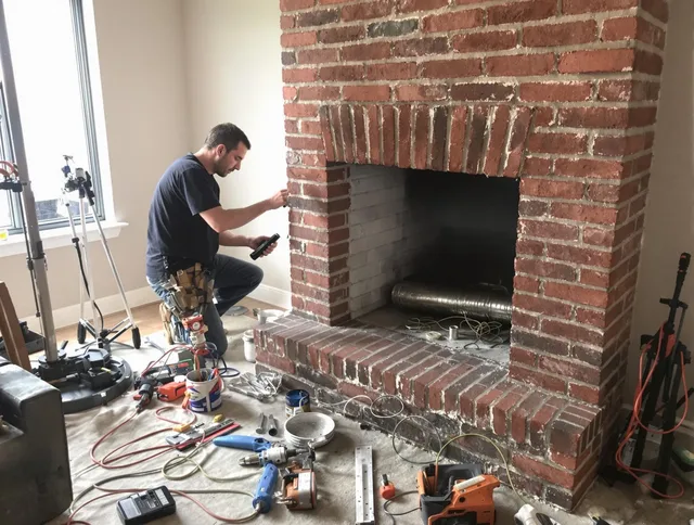 Derby Chimney Sweep specialist finalizing chimney liner service in Derby, CT