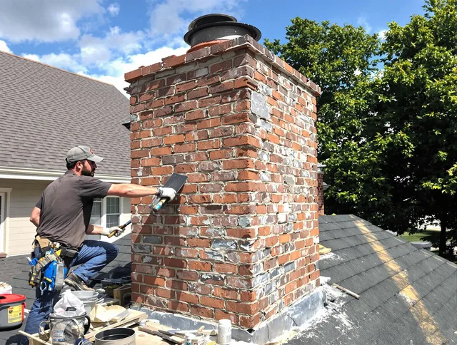 Completed chimney rebuild by Derby Chimney Sweep in Derby, CT