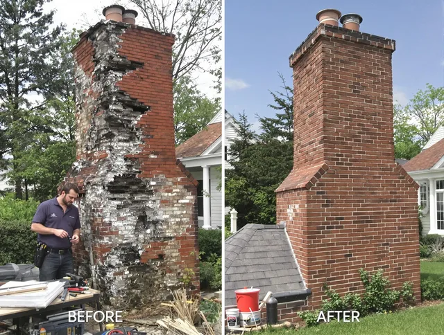 Derby Chimney Sweep performing a full chimney restoration in Derby, CT