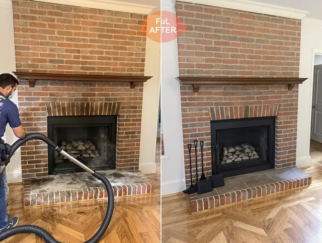 Derby Chimney Sweep carefully sanitizing a fireplace in Derby, CT