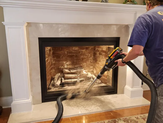 Fireplace cleaning performed by Derby Chimney Sweep in Derby, CT