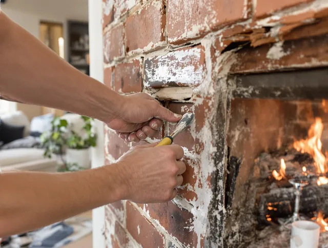 Routine fireplace repair by Derby Chimney Sweep in Derby, CT